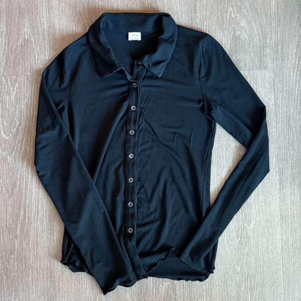 Aritzia Wilfred Black Pose Longsleeve